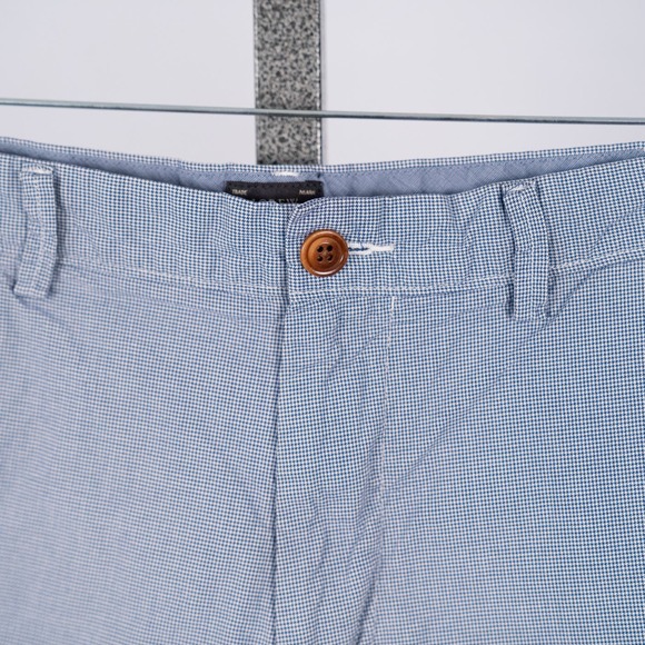 J.Crew Men's Club Shorts Micro Houndstooth Pattern Size 38 Inseam 11" Blue White - Picture 3 of 6